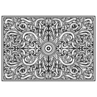 Wood carved effect horizontal botanical pattern vector
