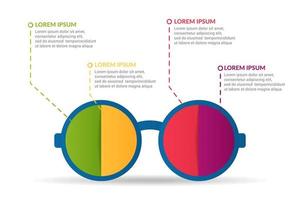Gafas de sol de diseño infográfico con opciones o lista vector