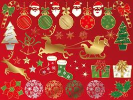 Set of Christmas elements vector
