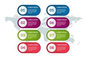 list infographic design with world map background vector