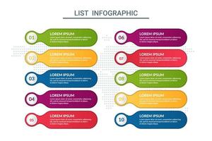 list infographic design with world map background vector