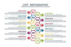 list infographic design with world map background vector