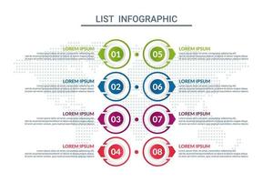 list infographic design with world map background vector