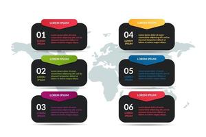 list infographic design with world map background vector