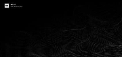  white dots waves pattern futuristic on black background
