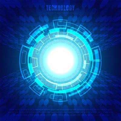 Abstract circle digital business technology blue background