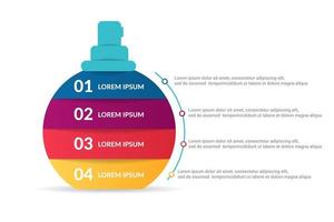 Perfume o fragancia Diseño infográfico con opciones o lista vector
