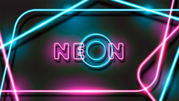 Abstract Glowing Neon Black Background Design