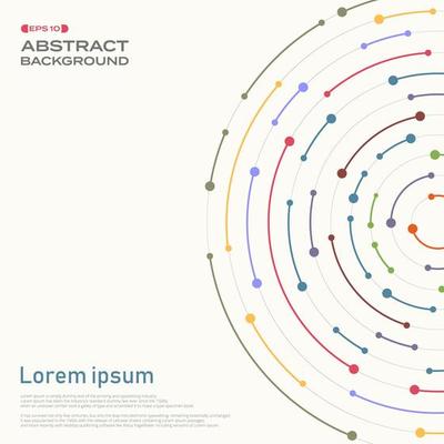 Abstract colorful radial lines with dots pattern 