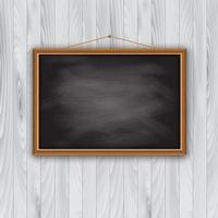 Chalk Board frame on wooden wall vector