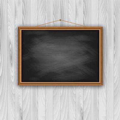 Chalk Board frame on wooden wall