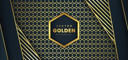 Luxury background with stripes and golden pattern vector