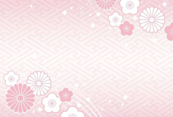 Japanese New Years card template with traditional patterns.