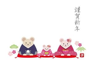 The Year of the Rat New Years greeting card vector