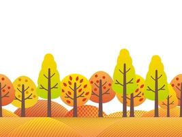 Seamless countryside landscape in autumn. vector