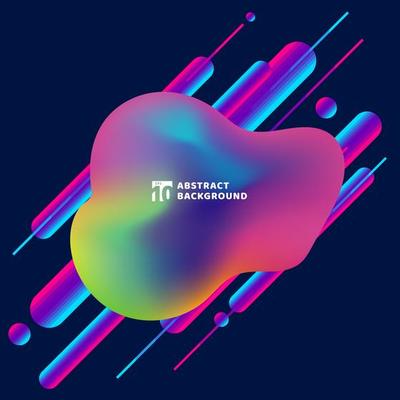 Fluid modern style colorful rounded diagonal shapes