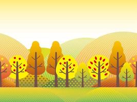 Seamless countryside landscape in autumn. vector