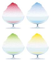 Set of four shaved ice isolated on a white background. vector