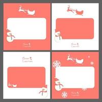 Conjunto de tarjetas de felicitación navideñas vector