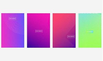 Minimal business covers set with Colorful halftone gradients vector