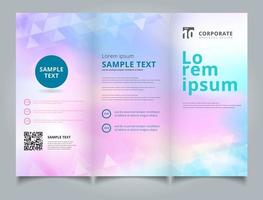 Template brochure layout design abstract white triangles vector