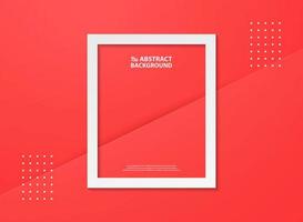 Abstract gradient red color background with white frame  vector