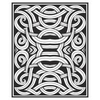 Ornate carved effect interlocking lines pattern vector