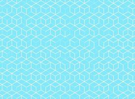 Abstract cube pattern on blue background vector