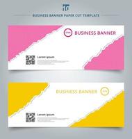 Set of paper rip web banners vector