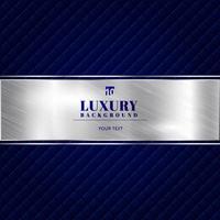 Luxury invitation blue background with a pattern of squares texture and silver ribbon banner. vector