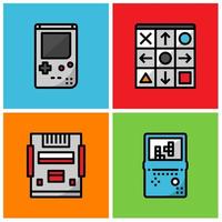 Retro game player vector