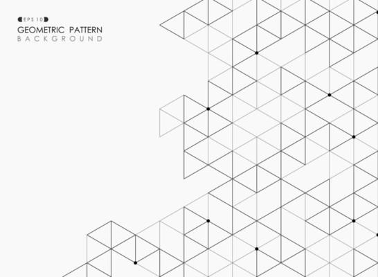 Abstract geometric gradient black triangle mosaic pattern