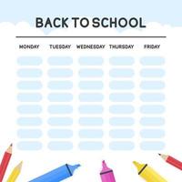 Timetable Blank Template  vector