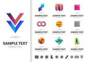 Set of modern geometric shape logos  vector