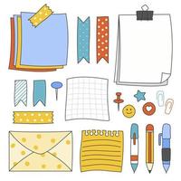 stationery element set vector