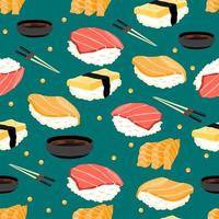 sushi seamless pattern vector