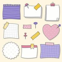 Girly sticky notes set vector