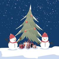 Merry Christmas Snowman background  vector