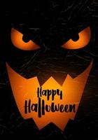 Grunge Halloween background with spooky pumpkin face vector