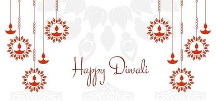 Feliz saludo de patrón gráfico rojo Diwali simple vector