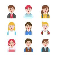 Conjunto de conjunto de iconos de avatar de niños vector