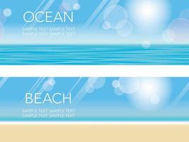 Set of two seamless beach background  vector