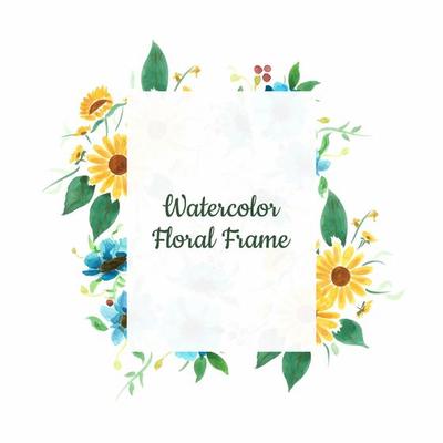 Sunflower floral frame 