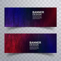 halftone dotted header set design  vector