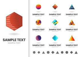 Set of simple colorful geometric logos  vector