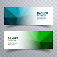 Modern polygon header set design template vector