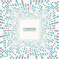 Abstract colorful receding circle halftone cube background  vector