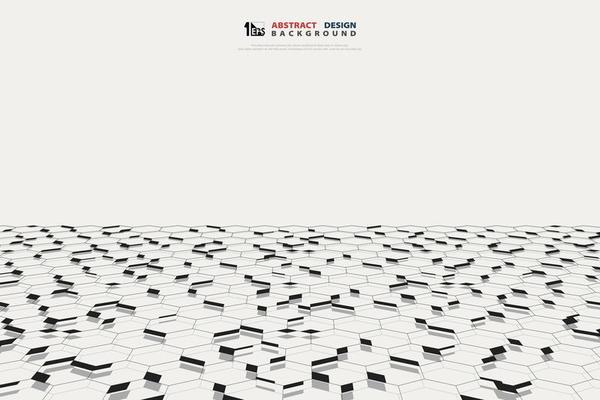 Abstract receding hexagon tech background 