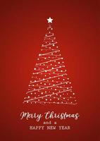 Christmas Tree Card and Happy New Year vector