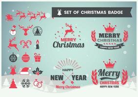 Set of Christmas and New Year badges  vector